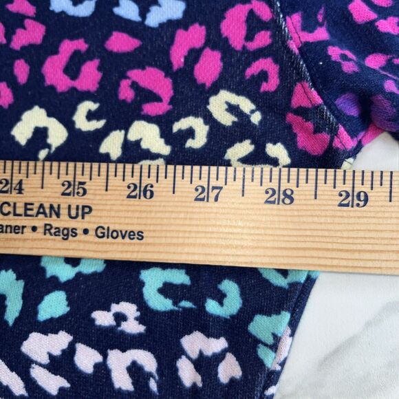 Cabana Crown & Ivy Tunic Sweatshirt XL Navy Blue Colorful All Over Leopard Print - Picture 4 of 10